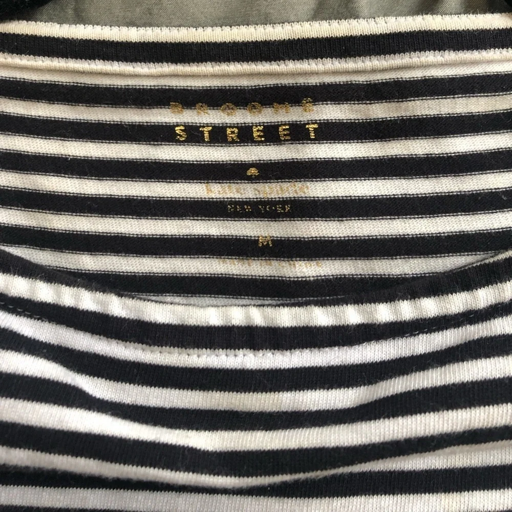 ♠️ Kate Spade ♠️ Black and White Striped Short Sleeve Top